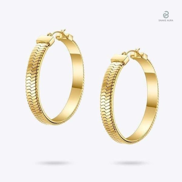 Boucles d'Oreilles Serpent Cercle Or en design élégant