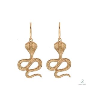 Boucles d'oreilles serpent cobra en métal décoratif