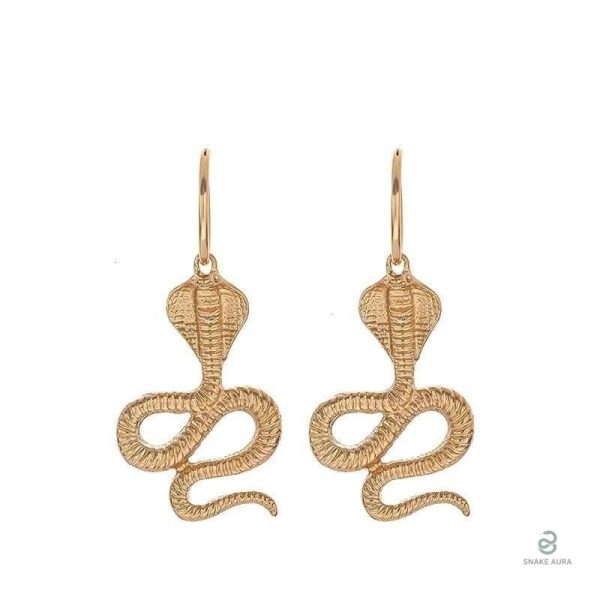 Boucles d'oreilles serpent cobra en métal décoratif