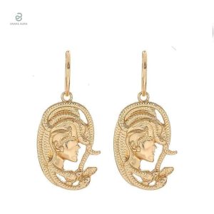 Boucles d'oreilles pendantes serpent Médusa en métal