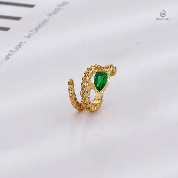 Boucles d'oreilles serpent rondes dorées élégantes