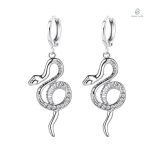 Boucles d'oreilles serpent en argent stylées