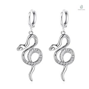 Boucles d'oreilles serpent en argent stylées
