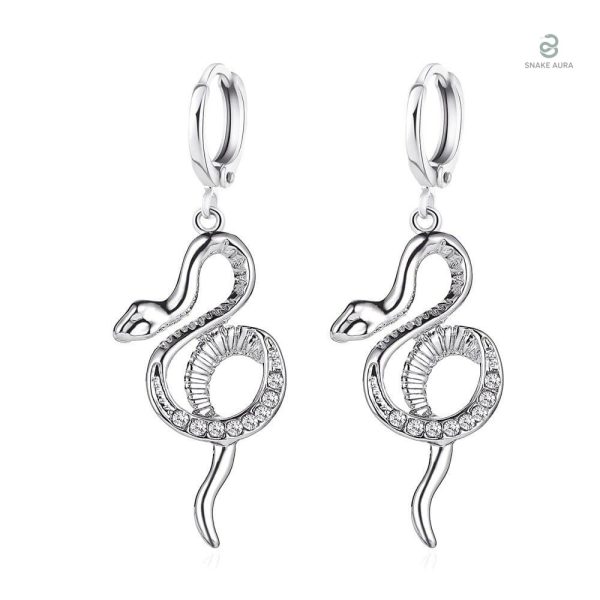 Boucles d'oreilles serpent en argent stylées