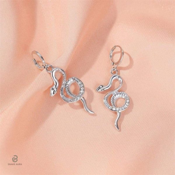 Boucles d'oreilles serpent enroulées modernes