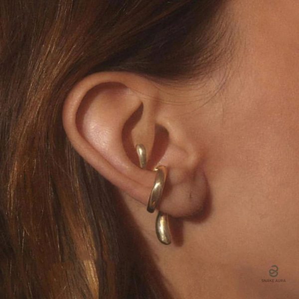 Boucles d'oreilles serpent élégantes en plaqué or