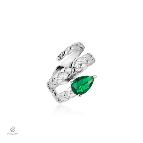 Boucles d'oreilles serpent argentées rondes élégantes