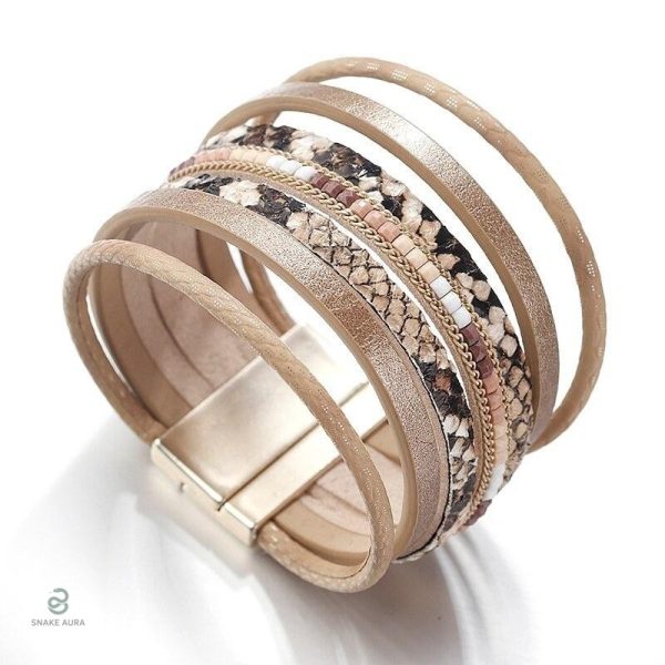 Bracelet serpent femme en cuir style bohème