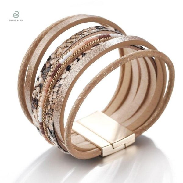 Accessoire femme serpent, design en cuir tendance
