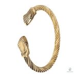 Bracelet Jonc Viking Serpent avec Deux Têtes en Or