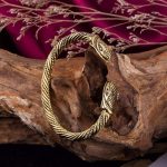Bracelet Serpent en Or, design Viking avec têtes stylisées