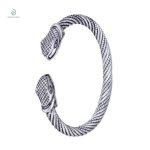Bracelet Serpent Jonc Viking Argent avec deux têtes