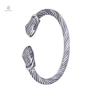 Bracelet Serpent Jonc Viking Argent avec deux têtes