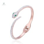 Bracelet jonc serpent femme ornée de diamant