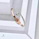 Jonc serpent fin pour femme, orné d'une pierre précieuse