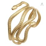 Bracelet manchette serpent or élégant et stylé