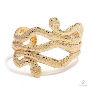 Bracelet serpent doré avec design moderne