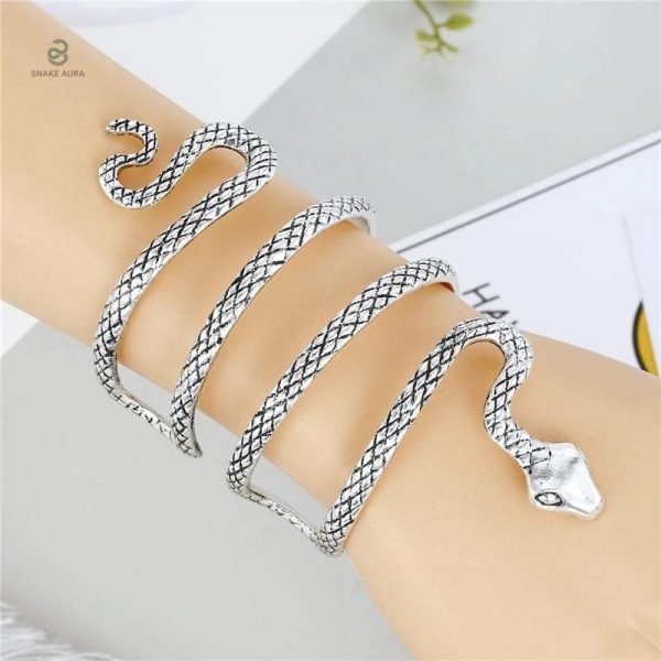 Bracelet Acier Manchette style Serpent