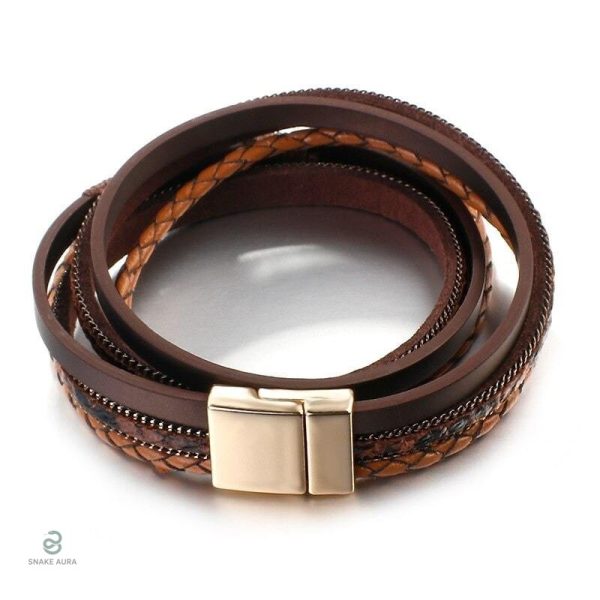 Élégant Bracelet Peau de Serpent