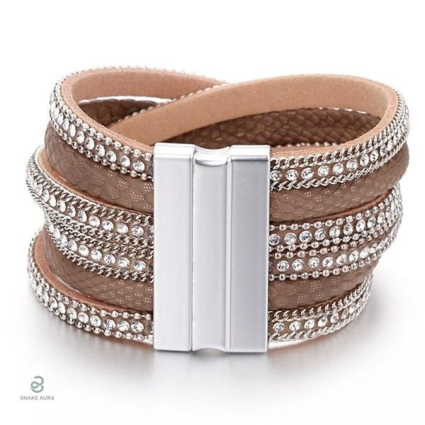 Bijou en cuir imitation serpent pour femme