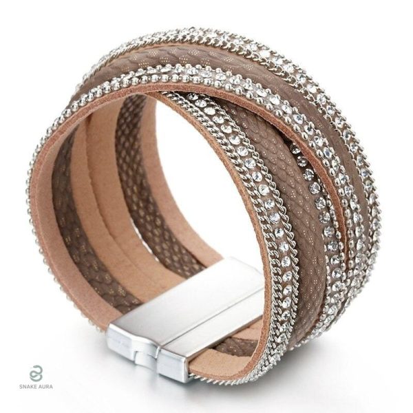 Bracelet serpent stylé en cuir féminin