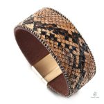 Bracelet Serpent Effet Peau Marron élégant et stylé