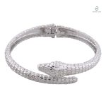 Bracelet argenté serpent en acier inoxydable