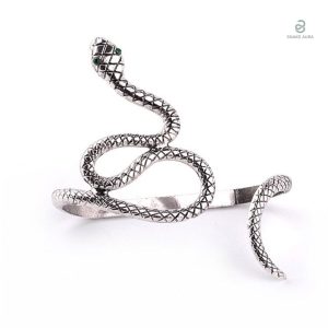 Bracelet serpent argenté en alliage de zinc pour femme