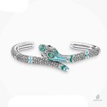 Bracelet serpent en argent pour femme, style bohème élégant