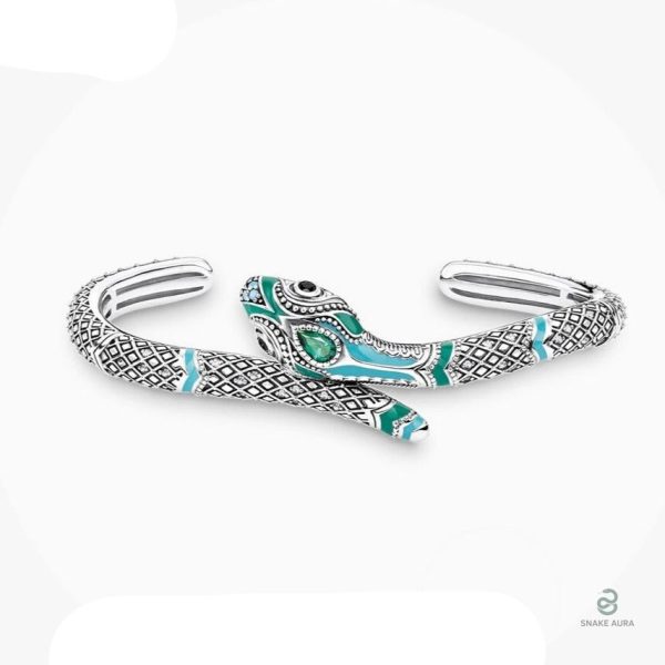 Bracelet serpent en argent pour femme, style bohème élégant
