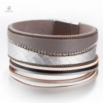 Bracelet serpent cuir argenté fantaisie