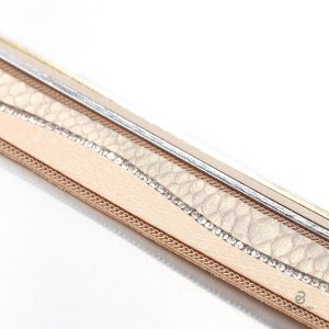 Accessoire mode bracelet serpent en cuir beige