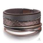 Bracelet serpent en cuir fantaisie gris