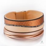 Bracelet serpent cuir marron fantaisie élégant et unique