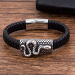 Bracelet serpent homme en cuir design tressé