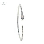 Bijou serpent en argent rehaussé de diamants scintillants