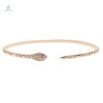Bracelet Serpent en or rose avec diamants pour femme