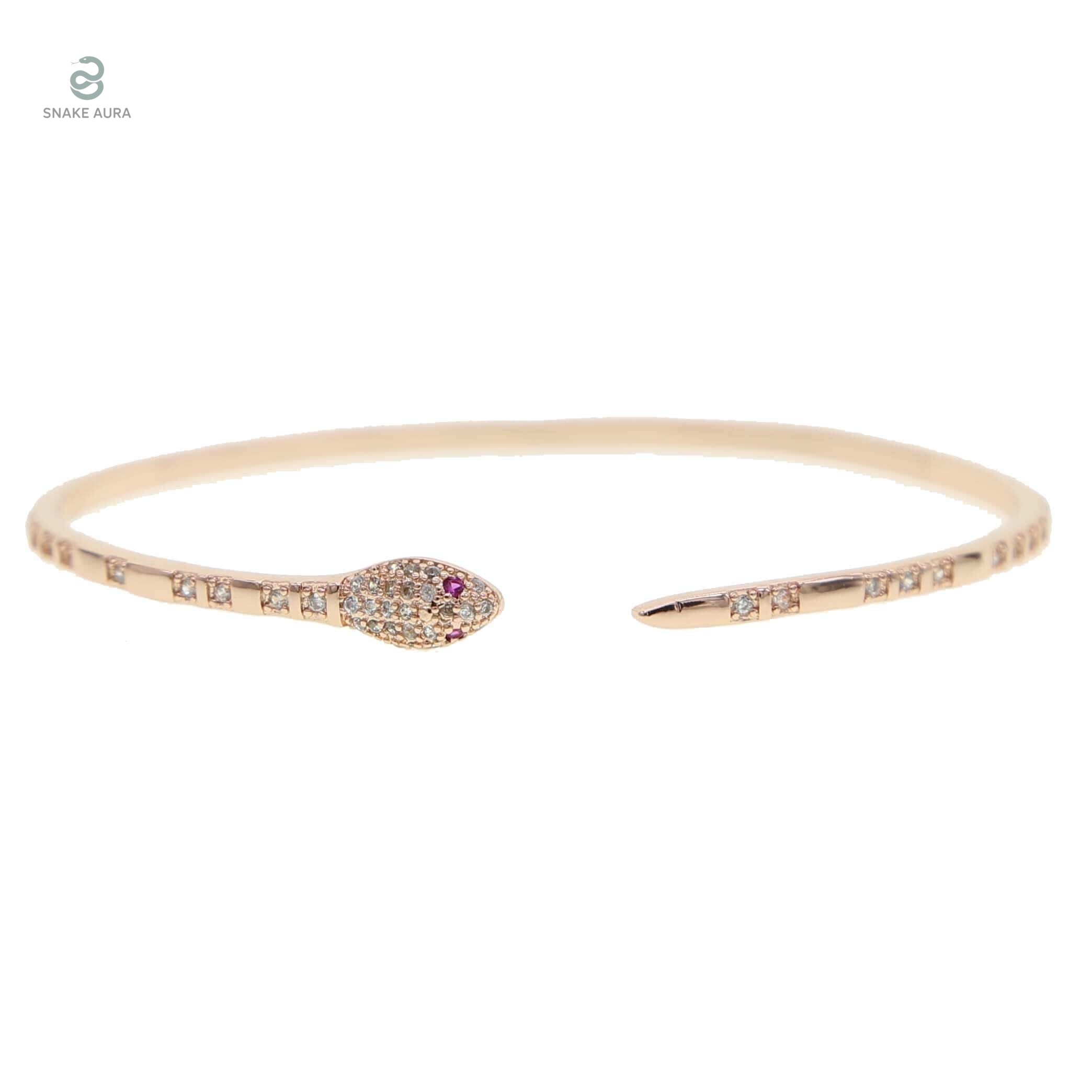 Bracelet Serpent Diamant Or Rose Femme