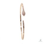 Bracelet femme serpent or rose orné de diamants