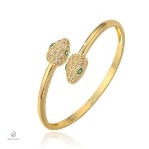 Bracelet Serpent en cuivre doré avec diamant
