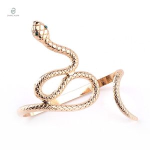 Bracelet doré serpent en alliage de zinc pour femme