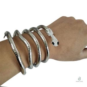 Bracelet serpent flexible en métal doré