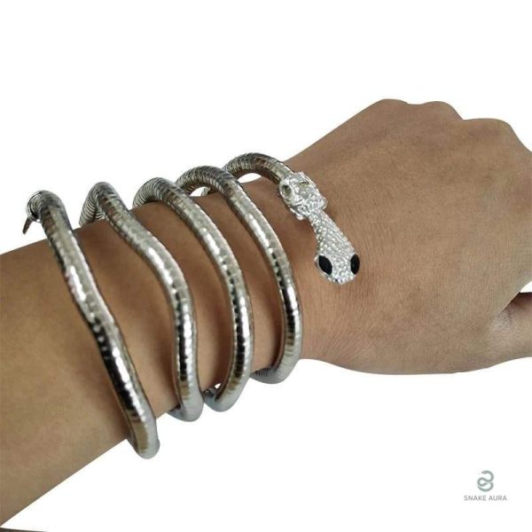 Bracelet serpent flexible en métal doré