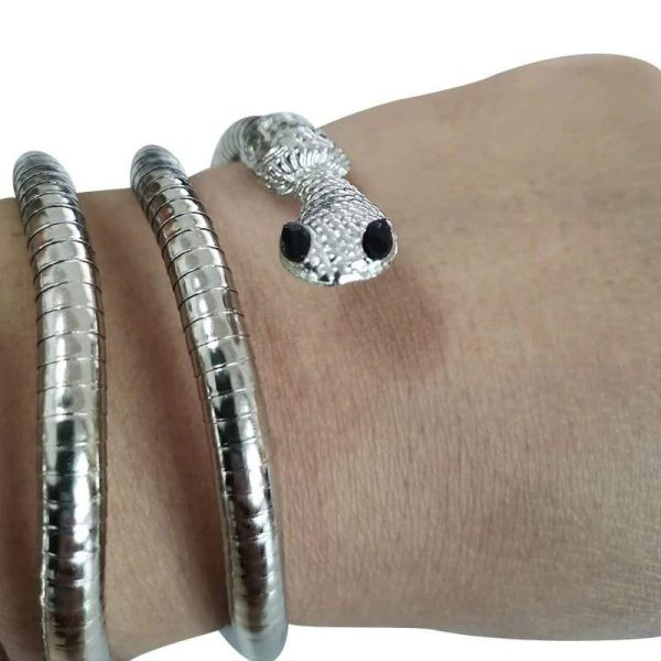 Bracelet serpent souple argenté pour un style élégant