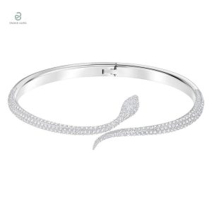 Bracelet serpent femme en zirconium élégant et raffiné