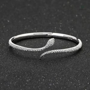 Zirconium bracelet serpent femme, design moderne et stylé