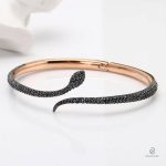 Bracelet serpent, bijou artisanal avec zirconium scintillant