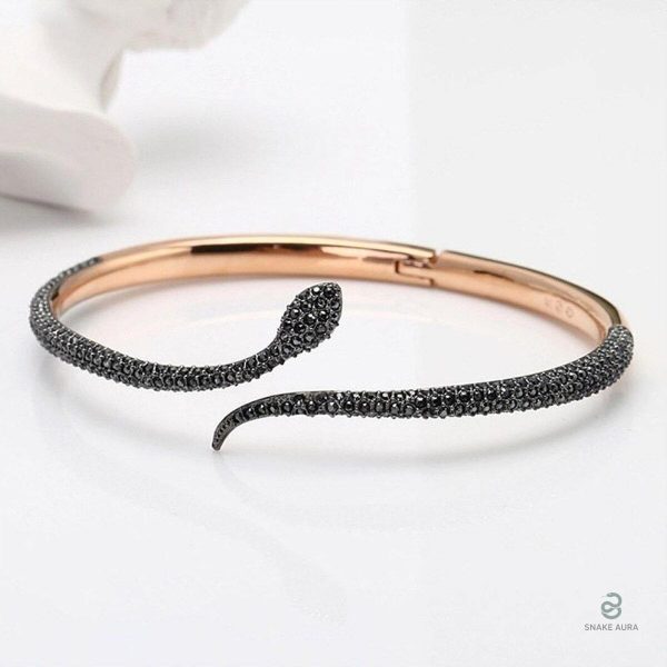 Bracelet serpent, bijou artisanal avec zirconium scintillant