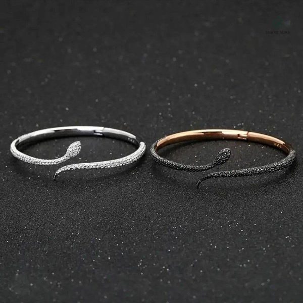 Accessoire serpent femme, bracelet en zirconium tendance