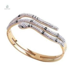 Bracelet serpent femme en or avec diamant
